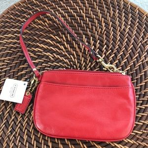 Coach wristlet. NWT - Cherry Red